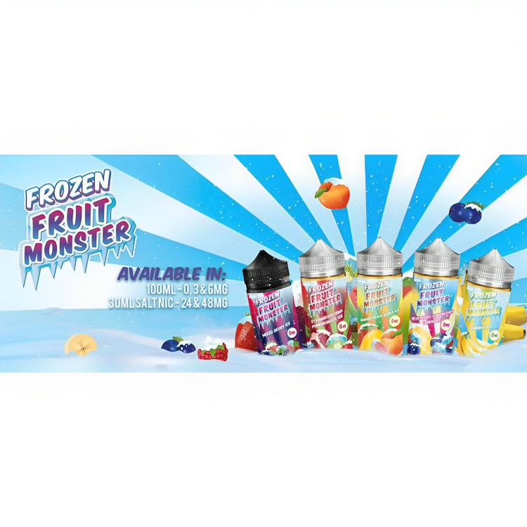 a banner with a group of fruit bottles