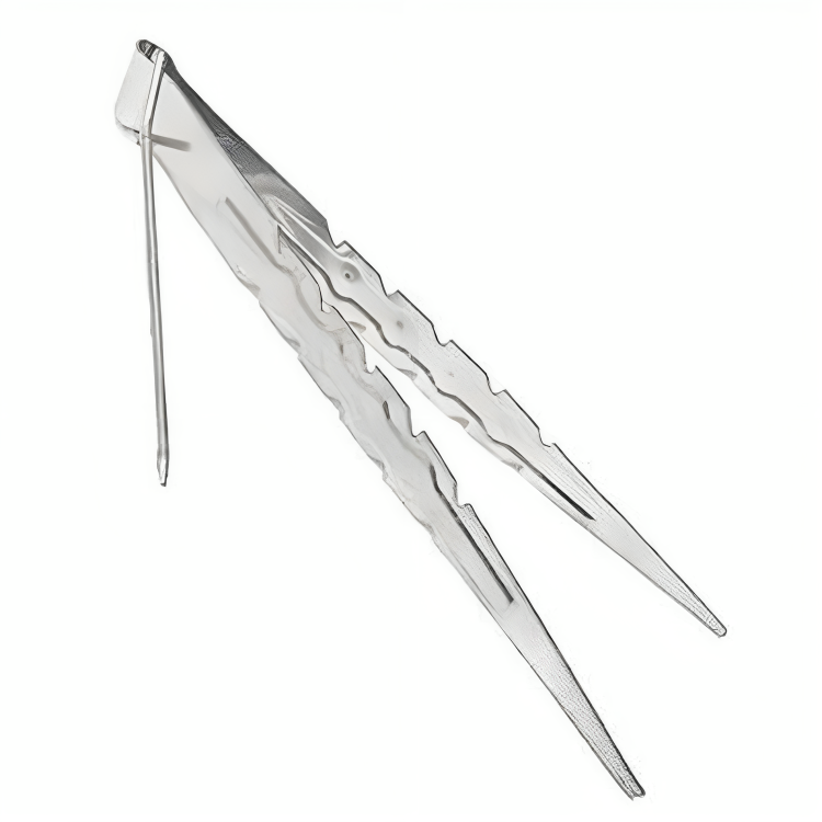 a pair of metal tongs