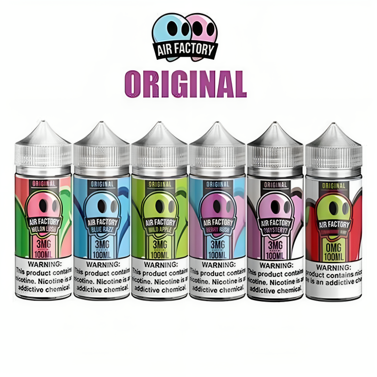 A variety of e-liquid flavors displayed together, offering a diverse selection for vaping enthusiasts