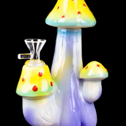 a colorful mushroom shaped bong