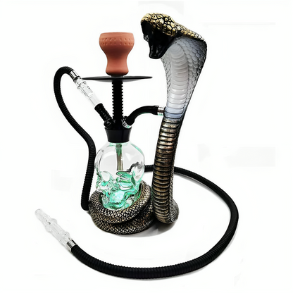 a hookah with a snake head and a glass tube