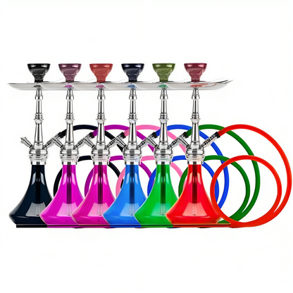 a group of colorful hookahs