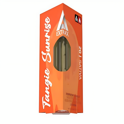 a orange box with a clear bottle inside