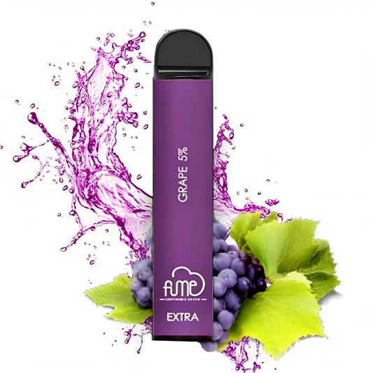 a purple vape pen with grapes and a splash of water