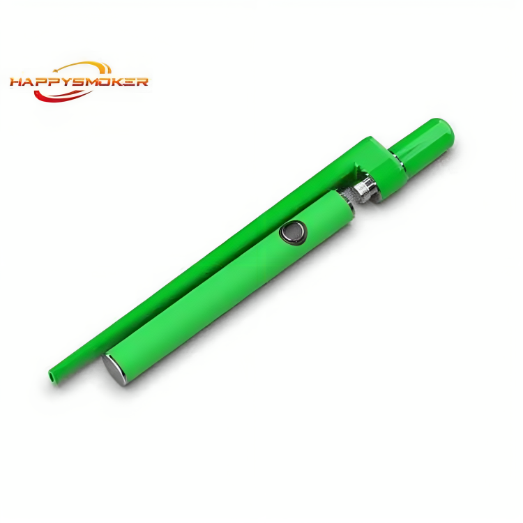 a green device with a black handle