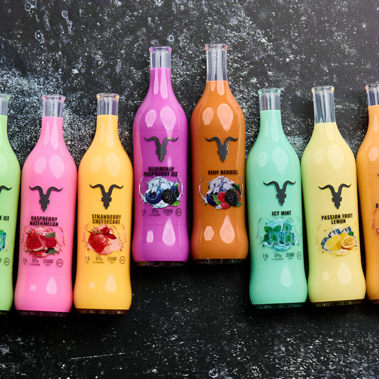 a group of colorful bottles