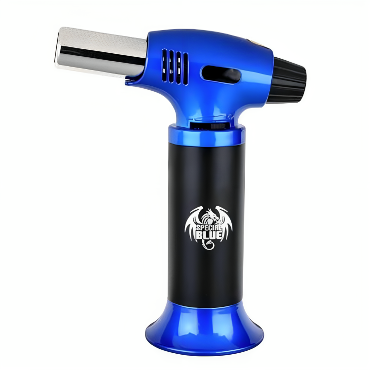 a blue and black gas lighter