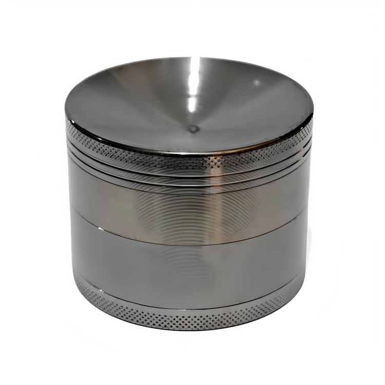 a round metal container with a round top