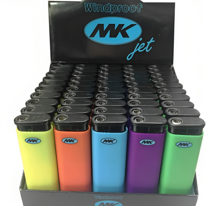 a box of lighters in different colors