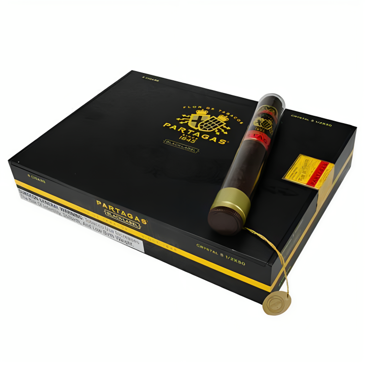 a black box with a cigar on it