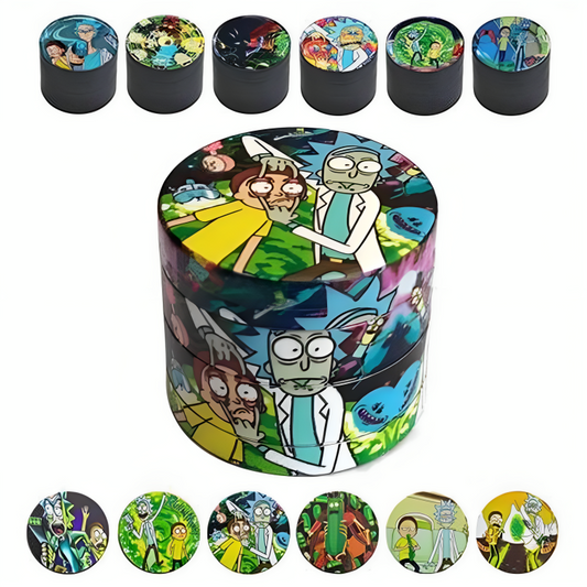 a stack of round objects with cartoon characters on them